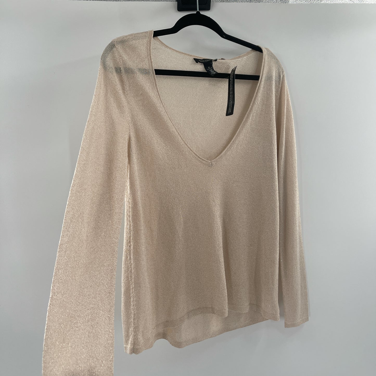 White house black market glitter long sleeve with camisole (M)