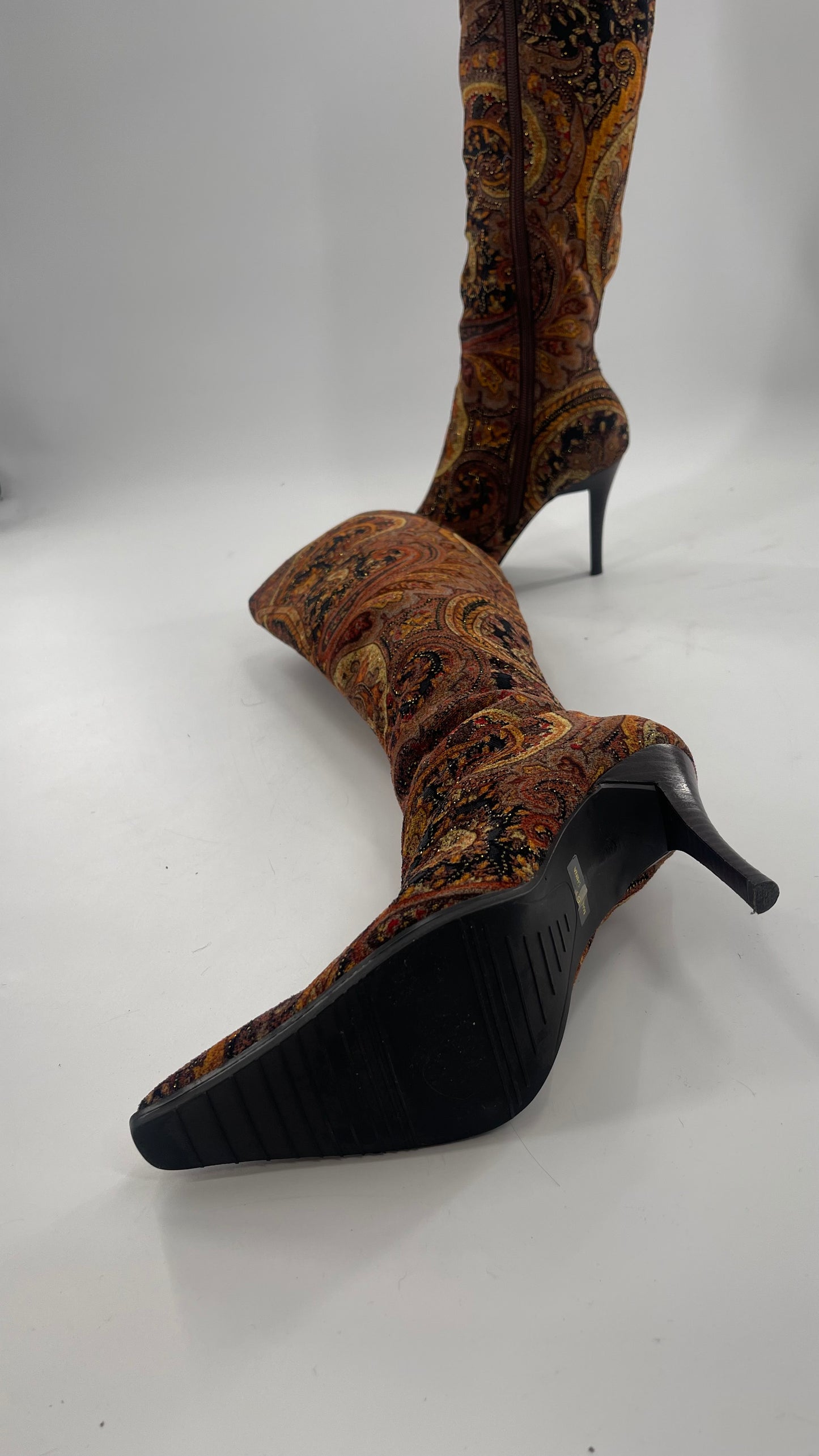 Knee High Tapestry Boots (6.5)