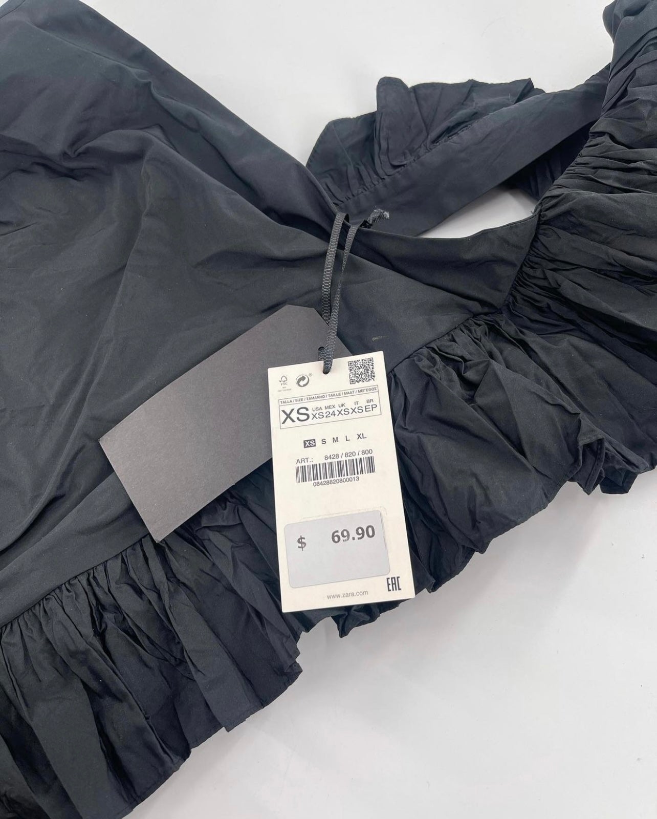 Zara Woman Black One Sleeve Mini Dress - (Size XS)