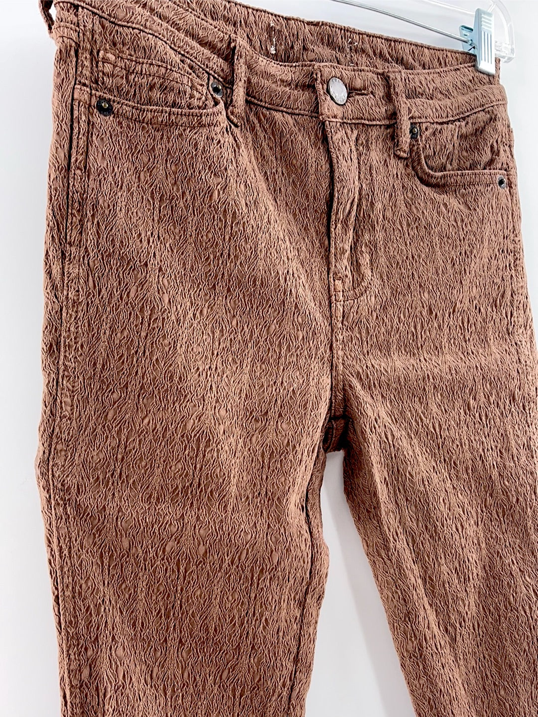 Free People Textured Brown Jeans (XS)
