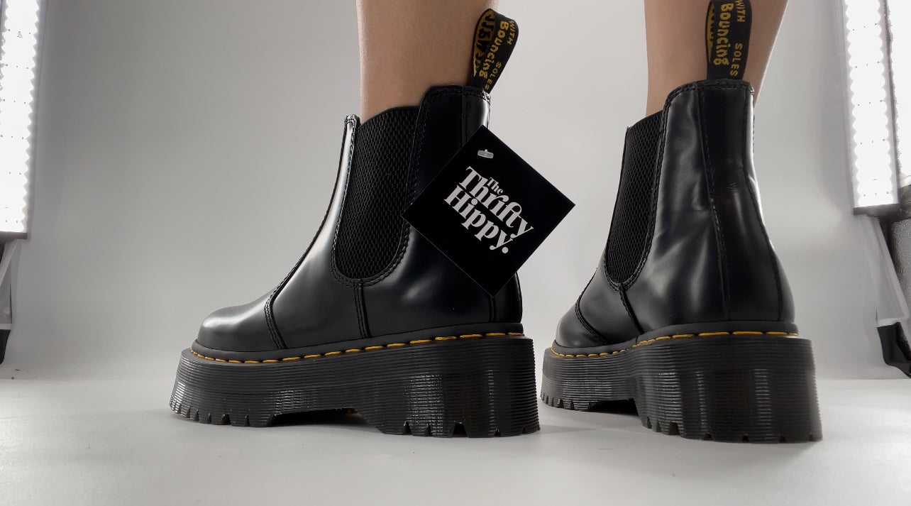 Dr. Martens 2976 Platform Chelsea Boot Black Polished Smooth (7L)
