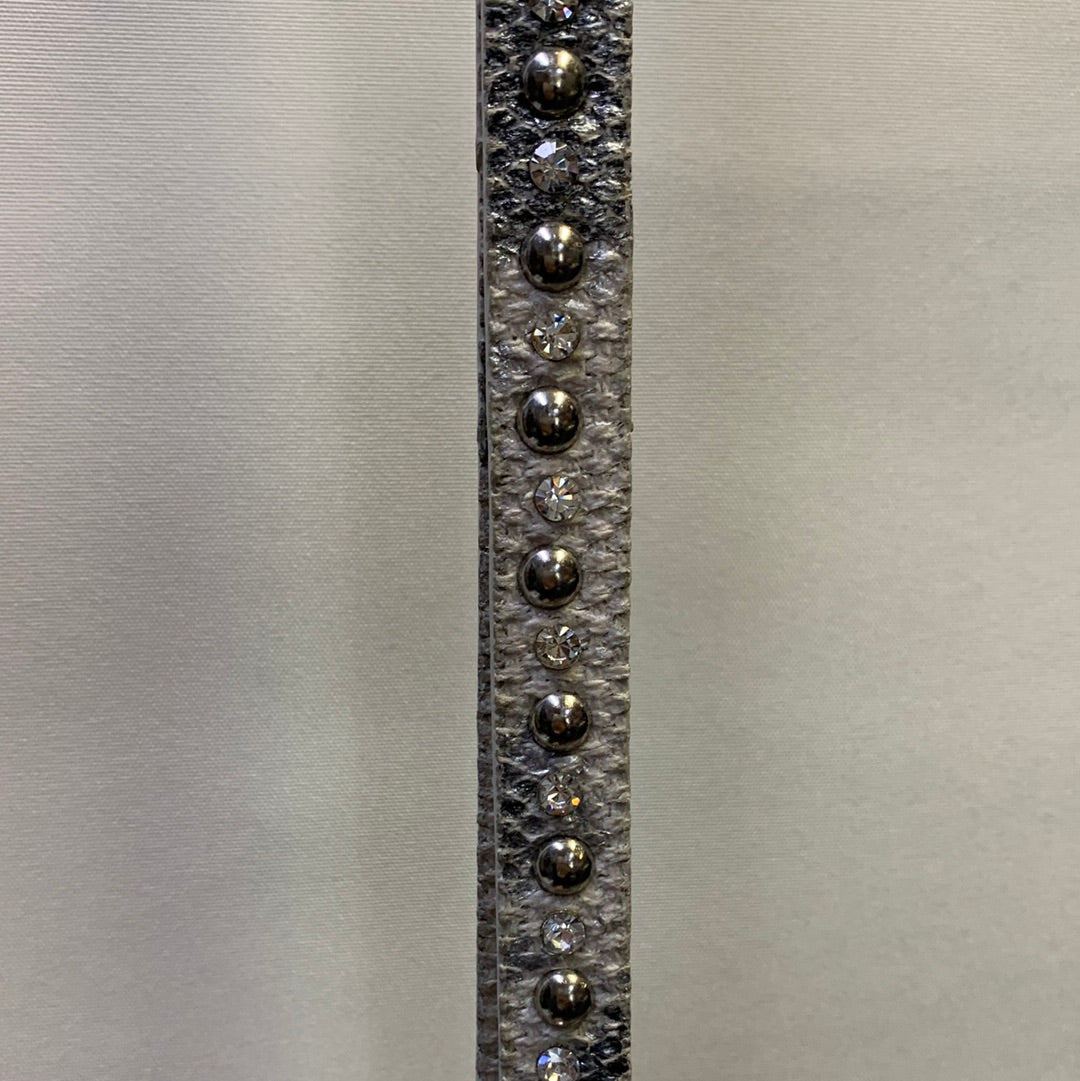 Studded Marble Silver and White Textured