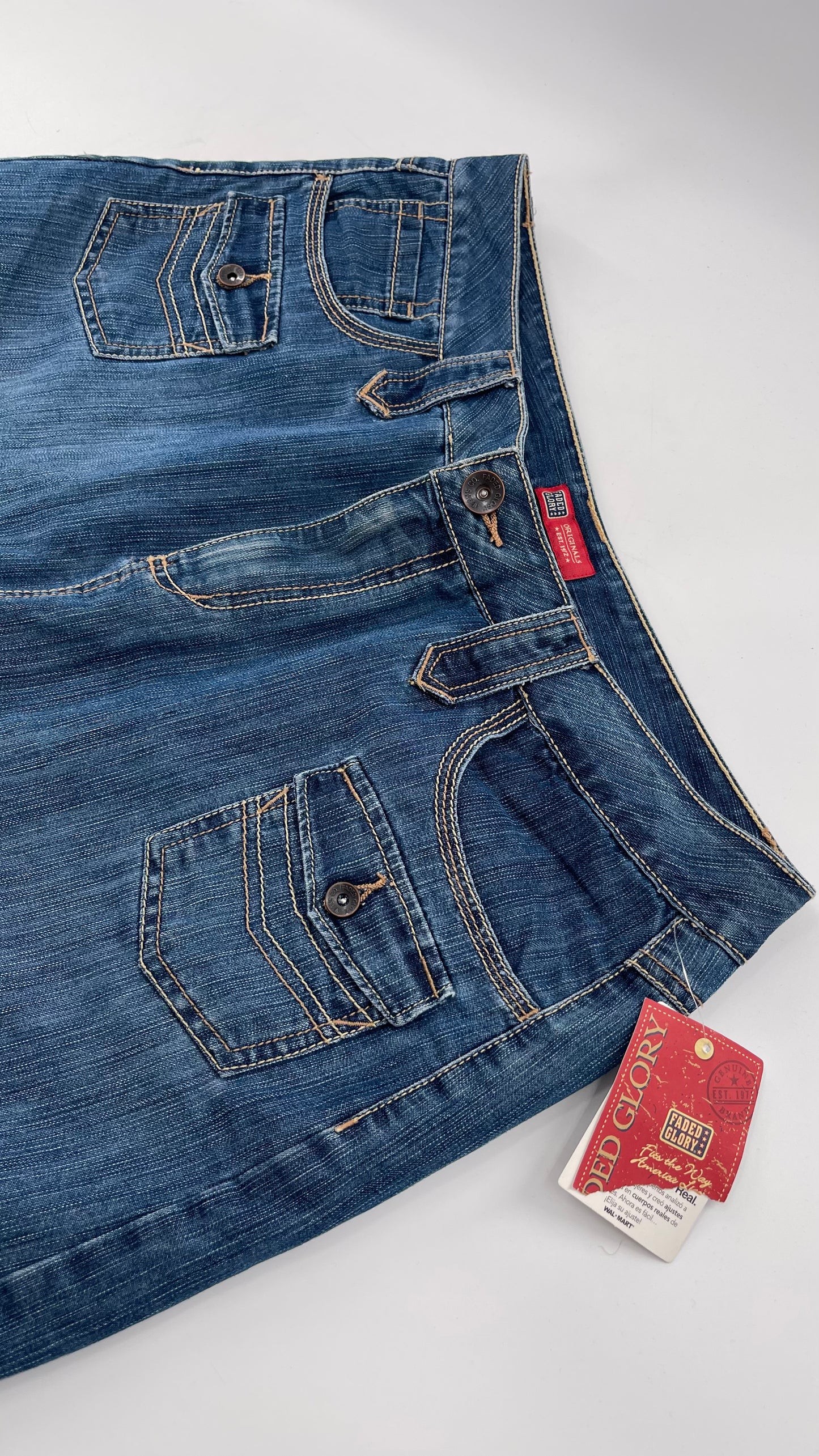 Deadstock Vintage Faded Glory Denim Mini Skirt (14)