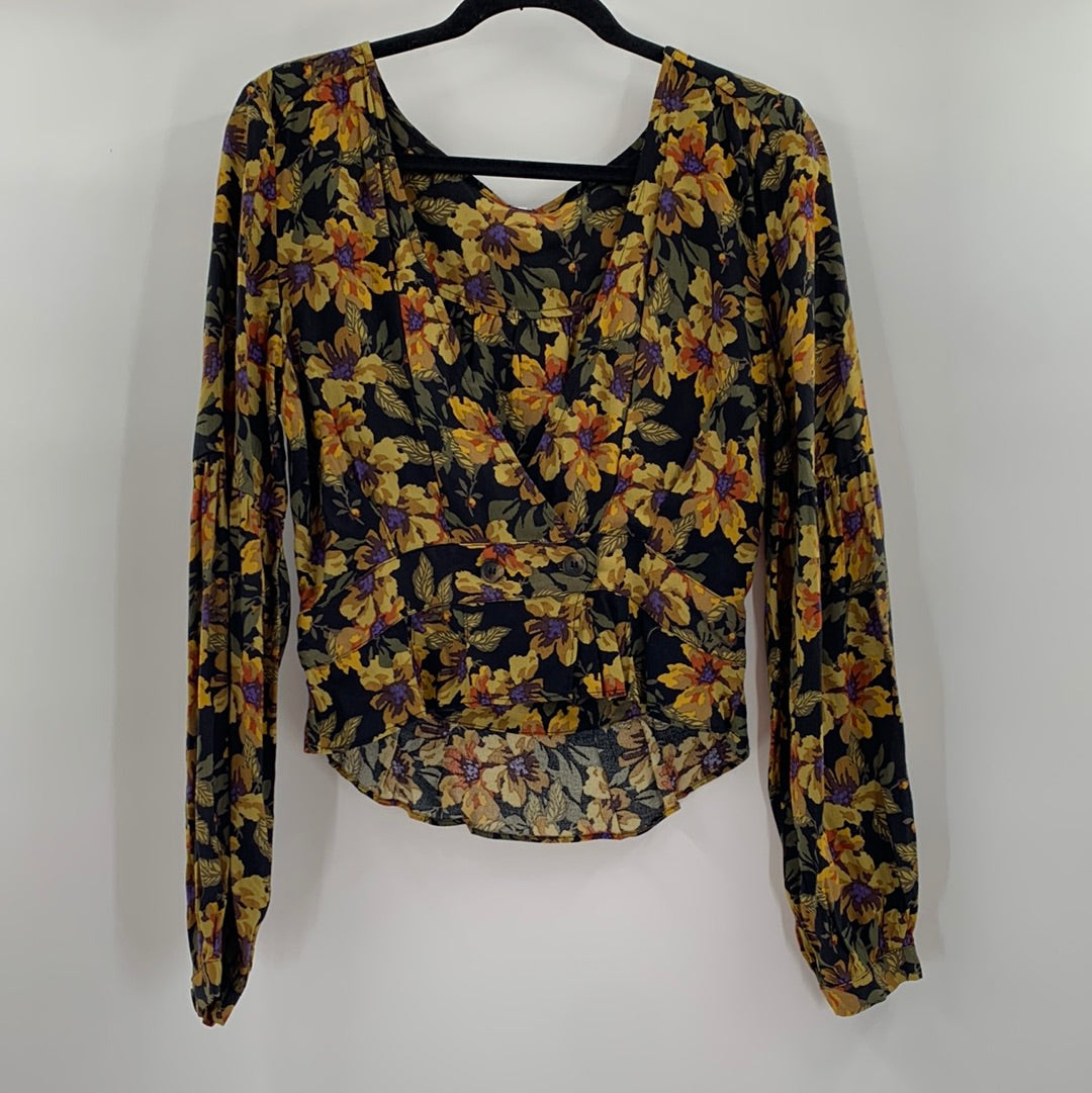 Free People Autumn Dark Florals Crop (M)