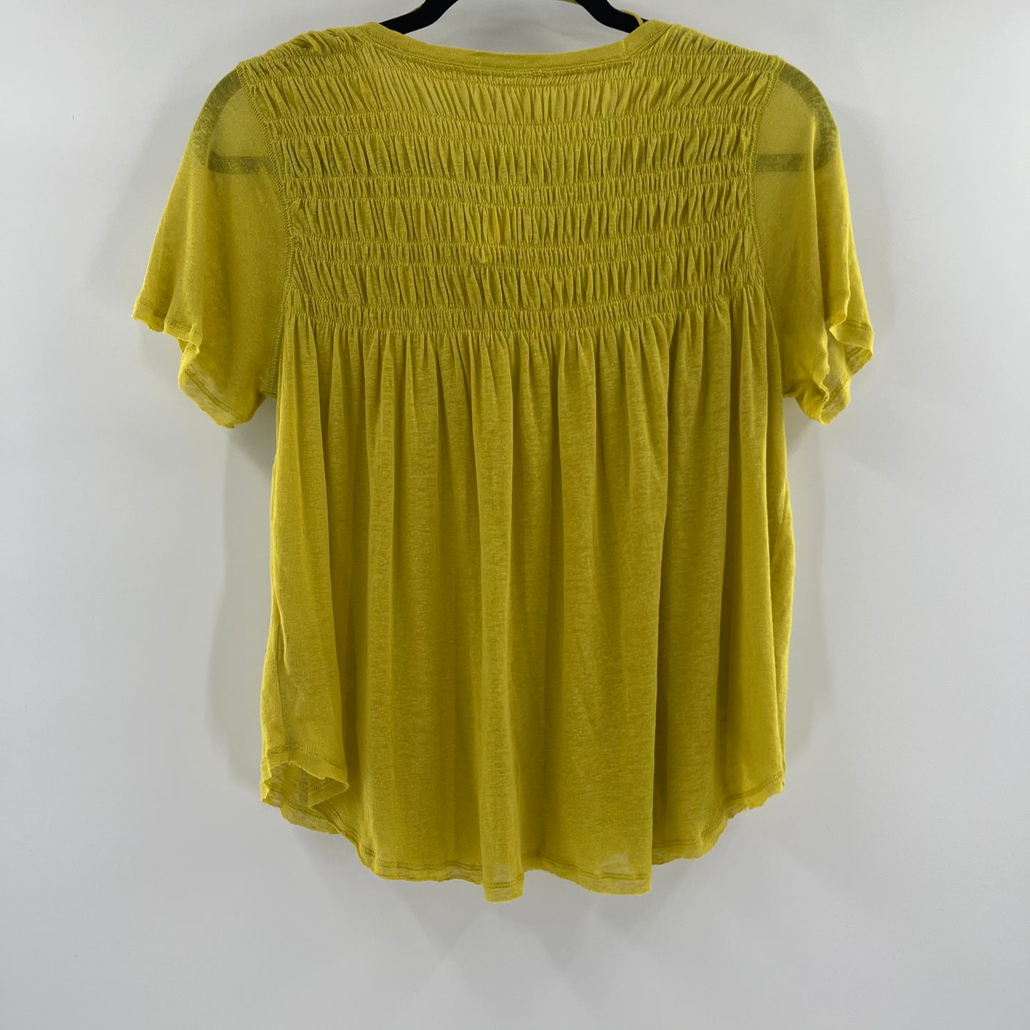Free People Chartreuse Yellow Short Sleeve (XS)