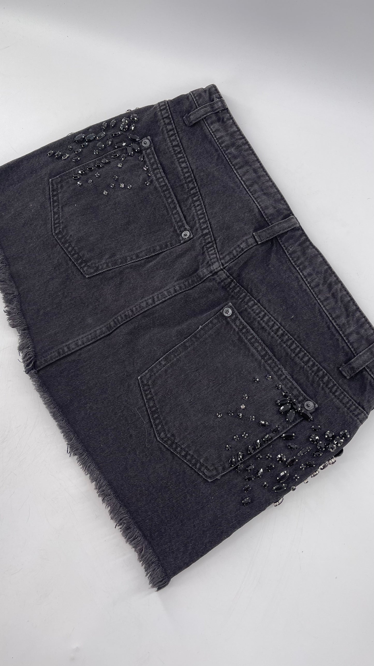 Free People Crystal Beaded Mini Skirt Size 6