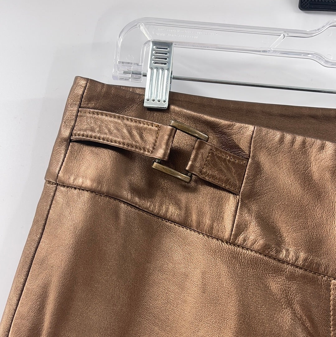 Vintage Cache Metallic Bronze Leather Flares (Sz10)