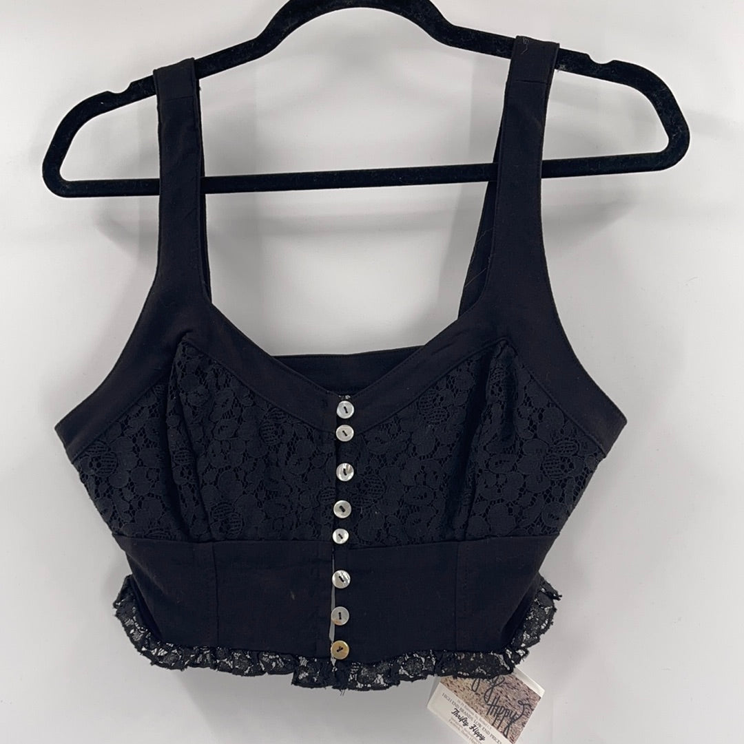 Intimately Free People Black Lace Bustier (S)