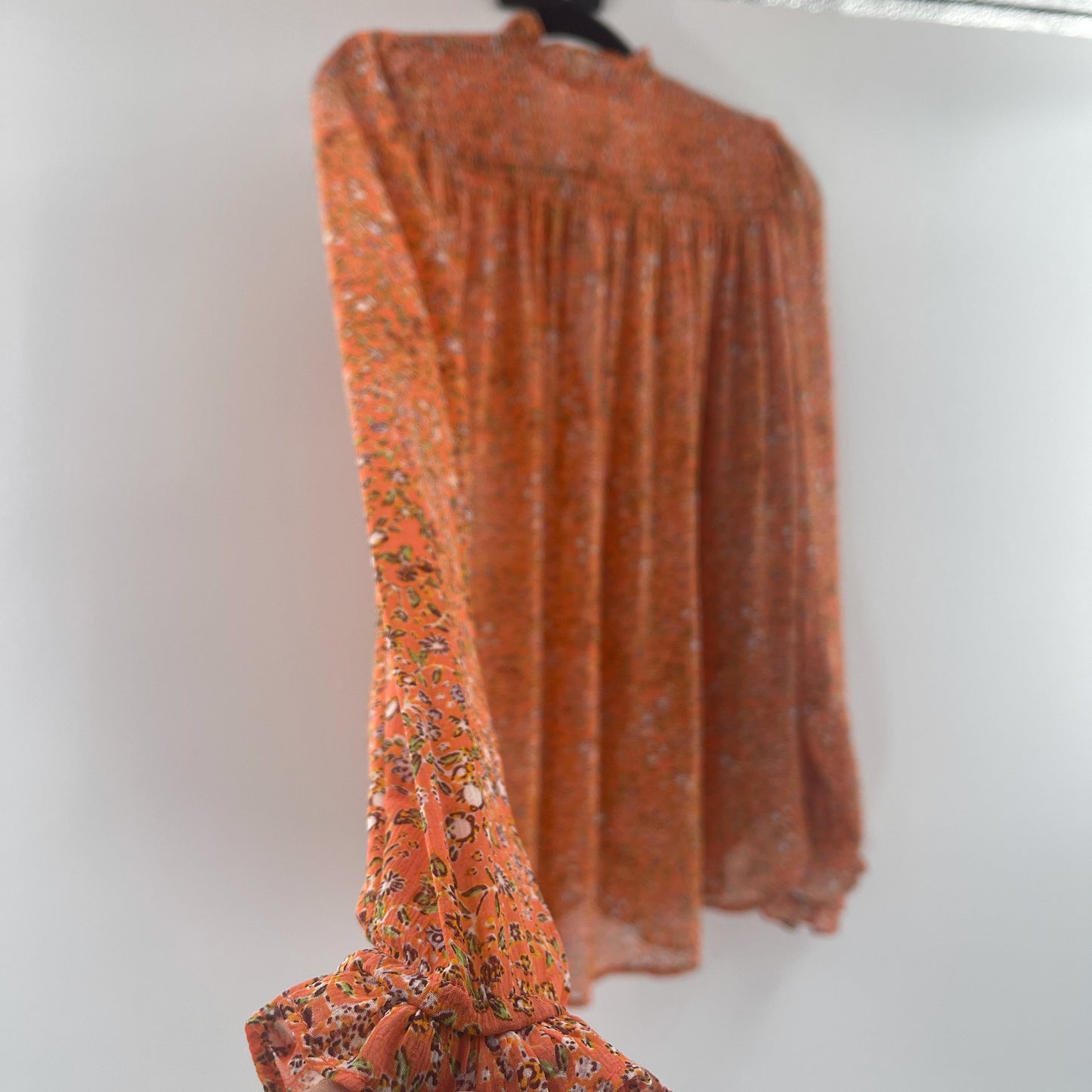 Free people orange floral blouse (S)