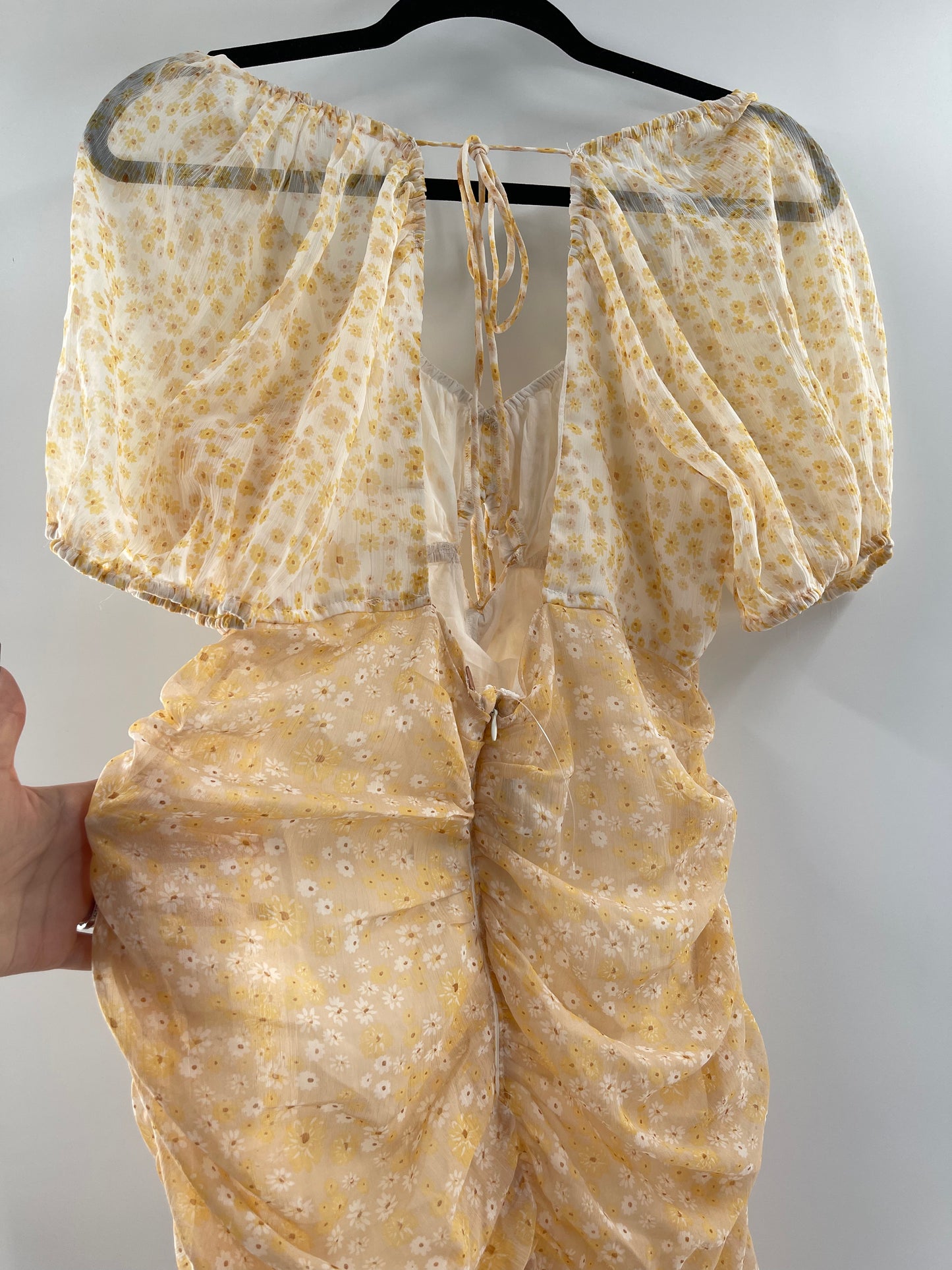 Free People Tessa Ruched Daisy Dress (Large)