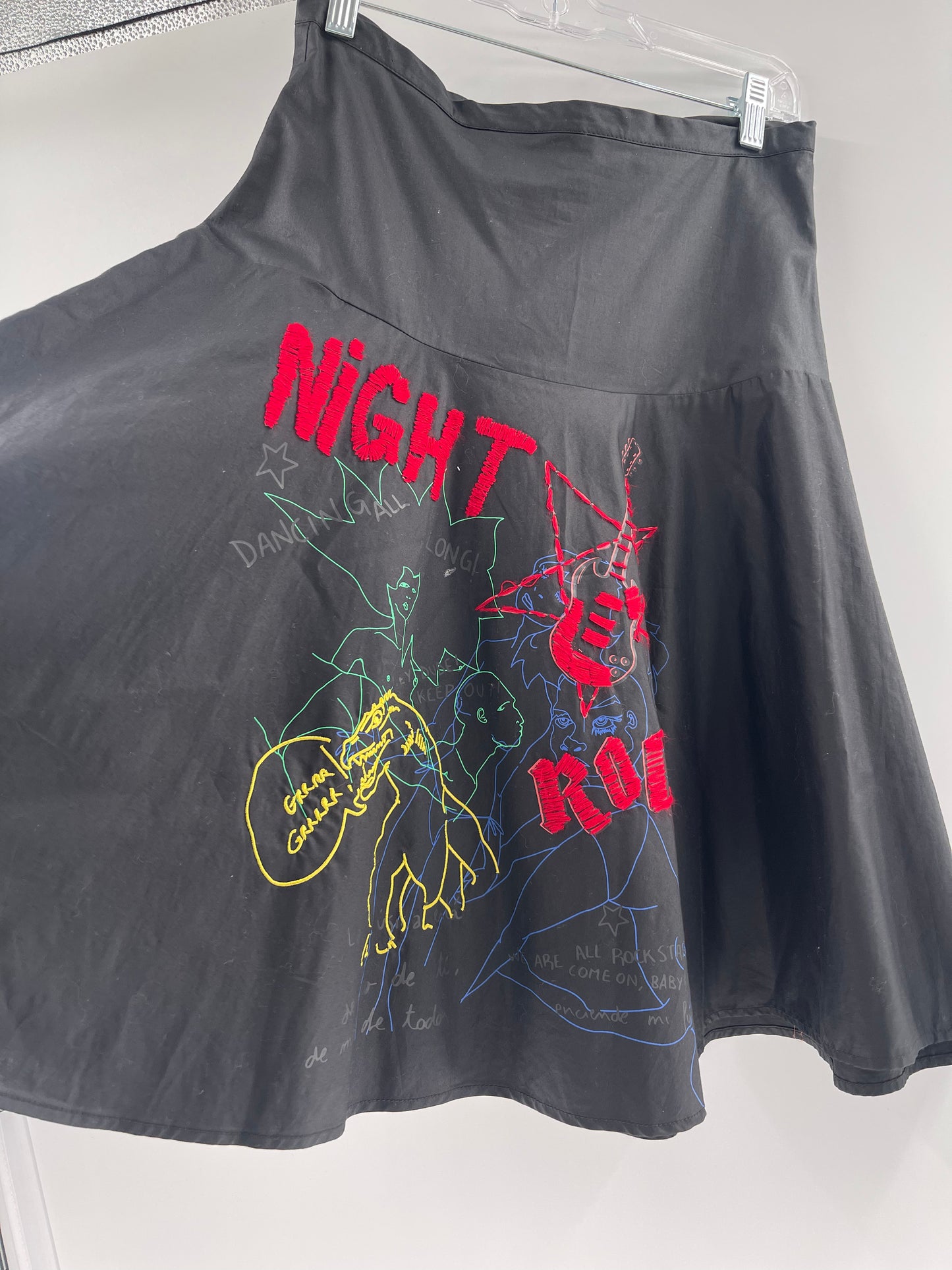 Deesigual - Punk Rock Embroidered Vintage Skirt (Size 36)