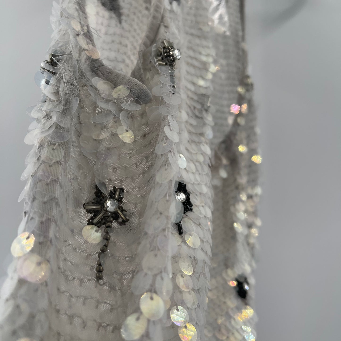 Free People Silver Beaded/Sequined Tank (S)