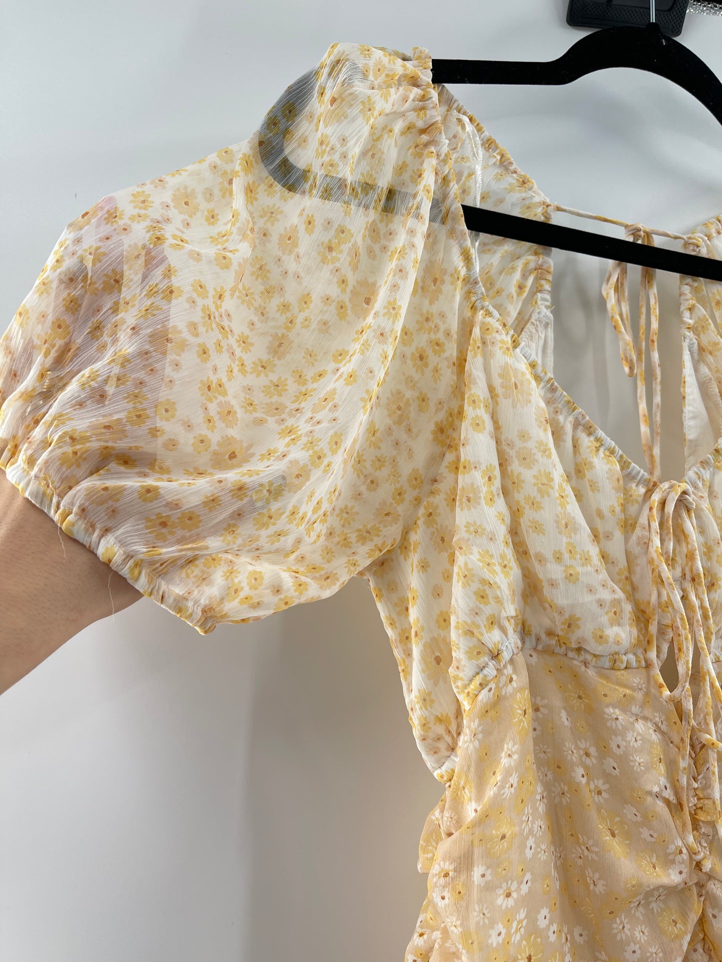Free People Tessa Ruched Daisy Dress (Large)