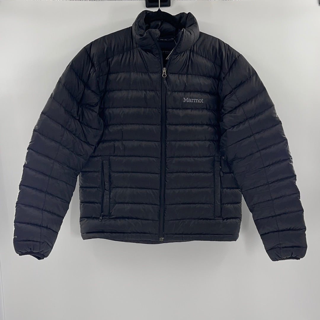Marmot Black Puffer Jacket Front Zipper (Size M)