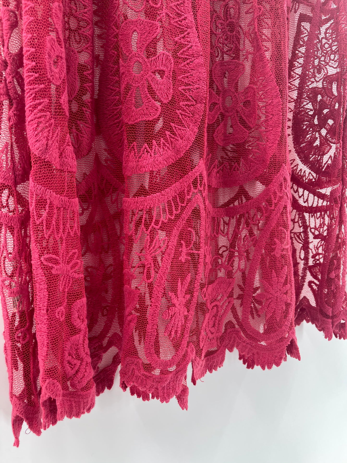 Free People -Jens Pirate Booty Red Textured Mini Dress (Small)