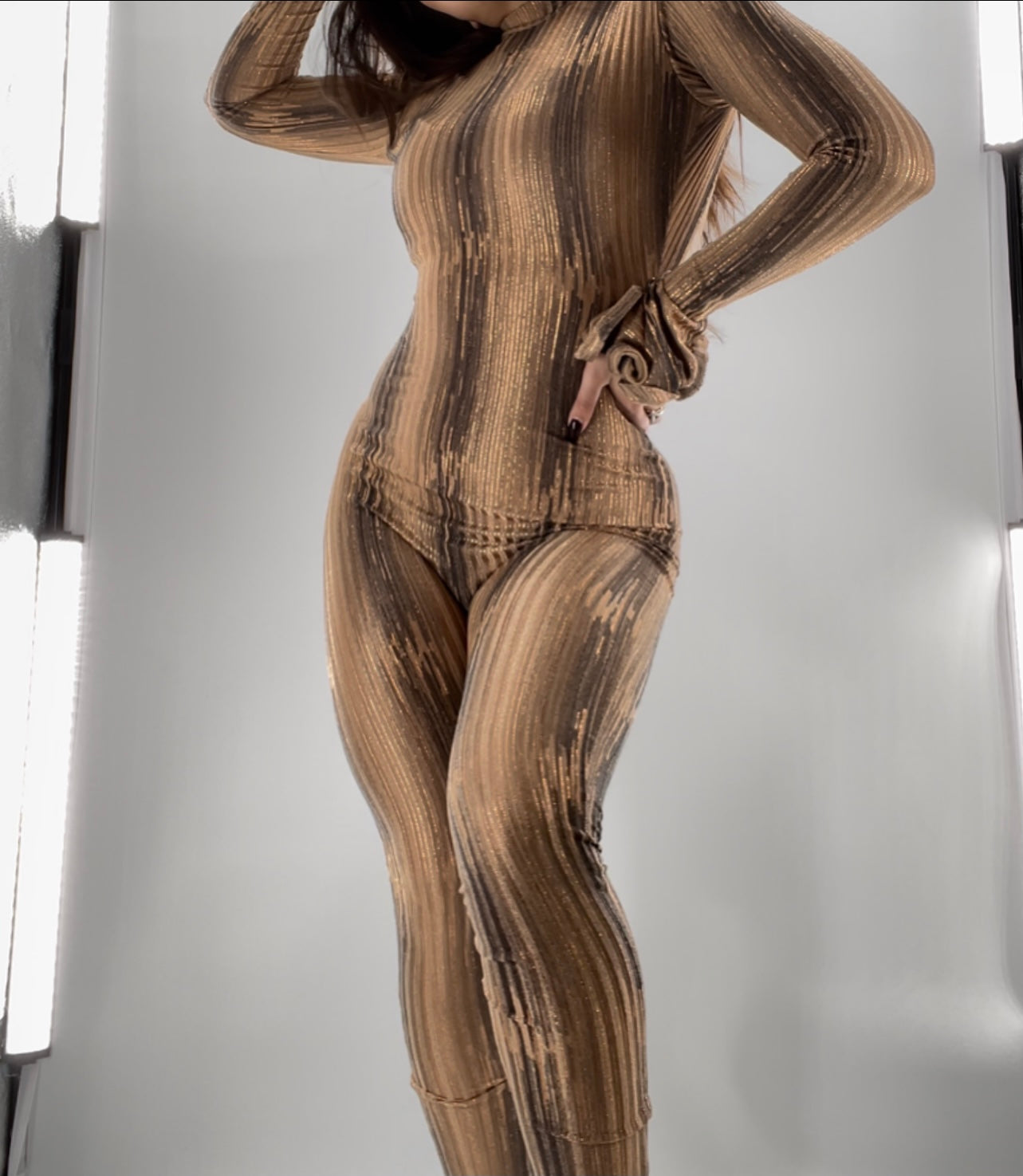 Gold/Bronze Open Back Jumpsuit (S)
