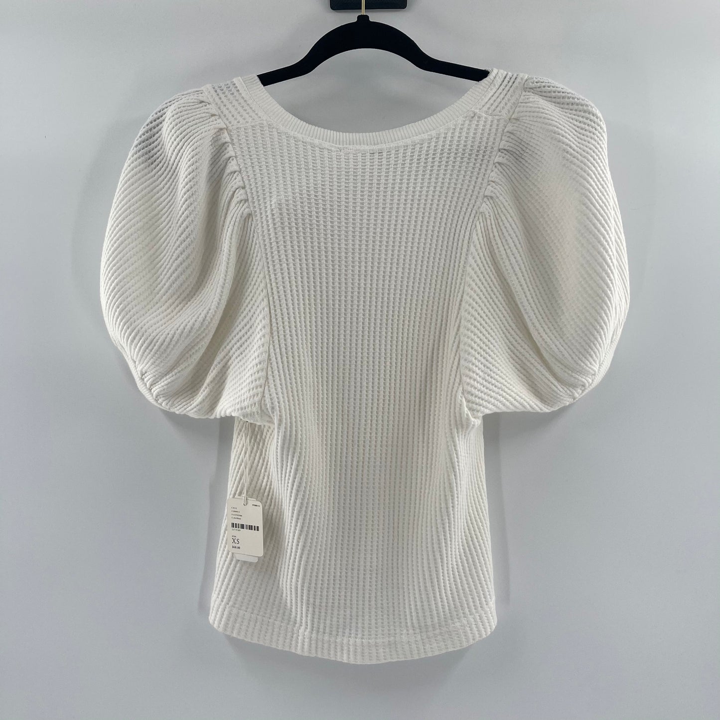 Free People White Lace Up Puff Sleeve (XS)