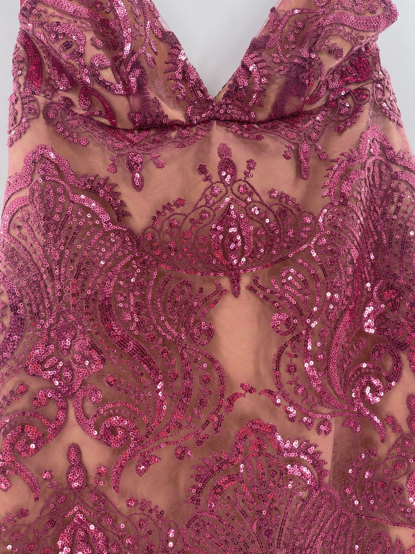 Free People Fuschia Sequin Lace Mini Dress (Sz2)