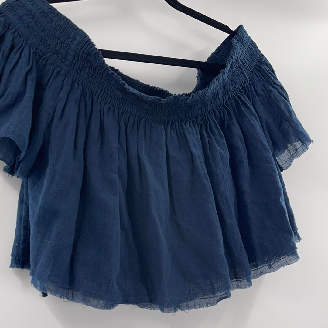 Free People Navy Blue Off the Shoulder (L)