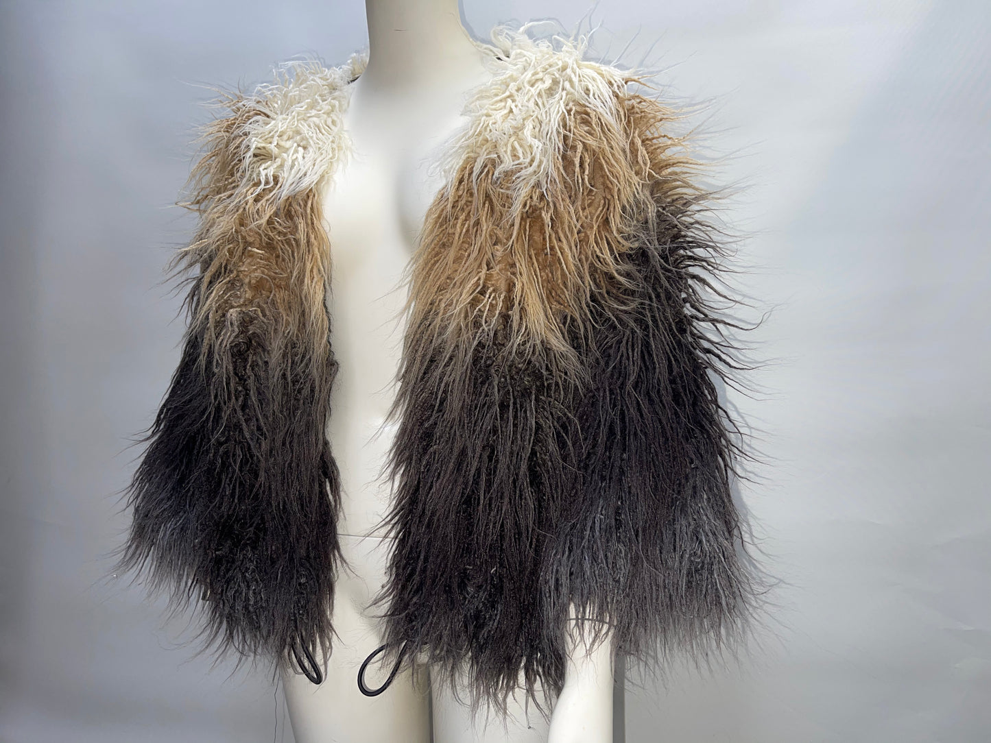 Free People One Terra Faux Fur Shaggy Ombre Coat Brow (Size M)