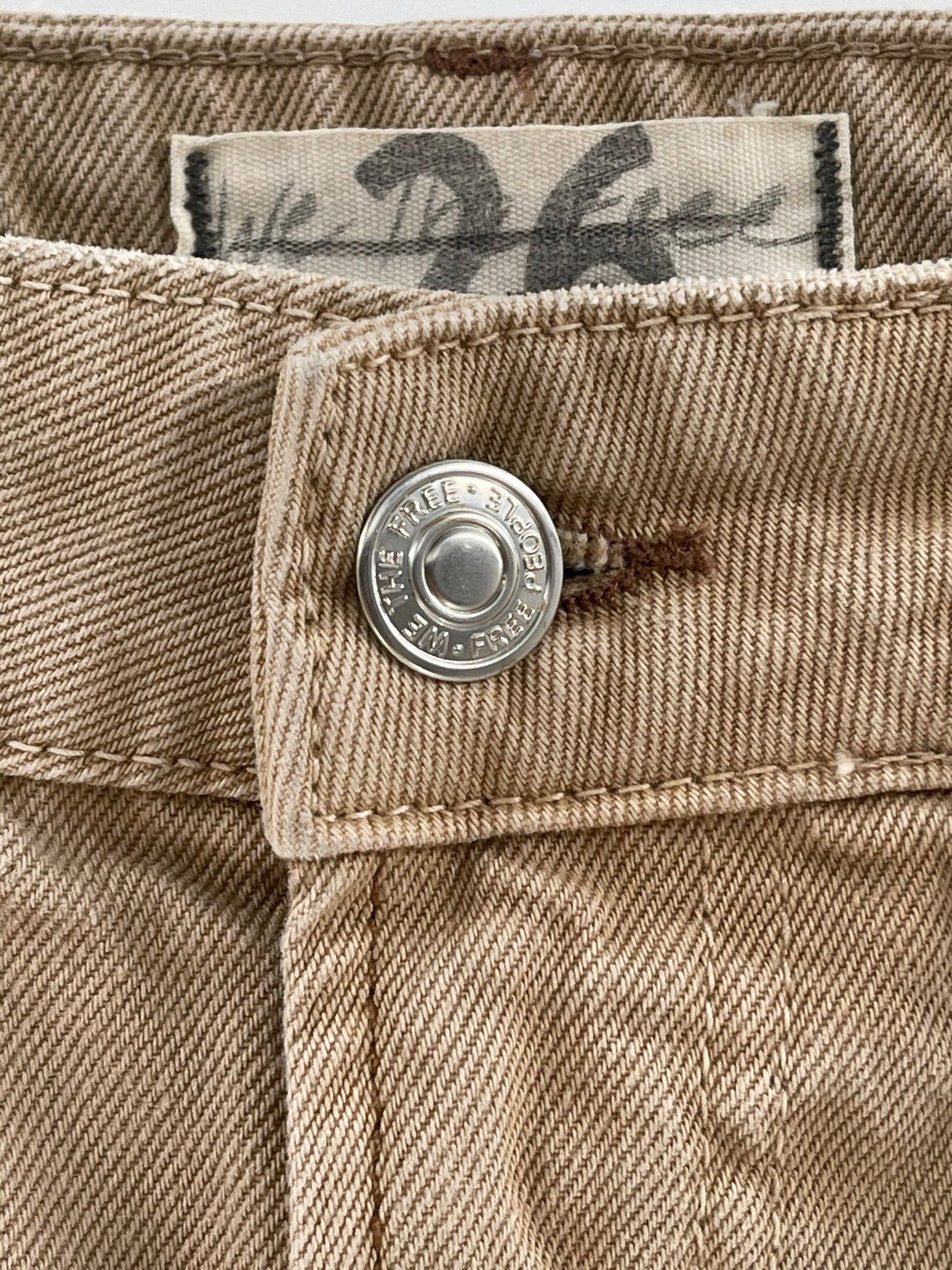 Free People Beige Ripped Jeans (size 26)