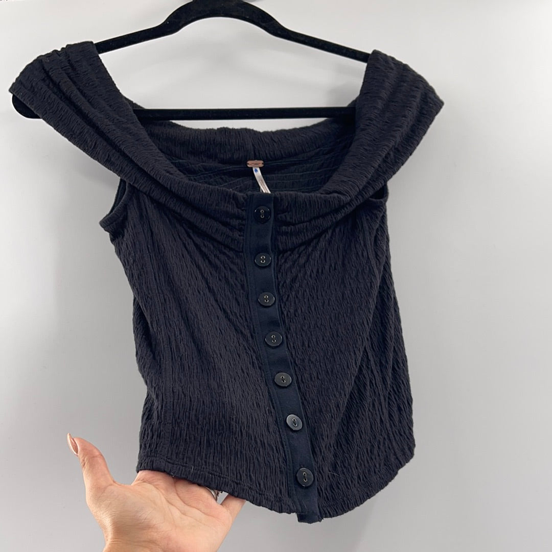 Free People Black Off the Shoulder Tank (M)