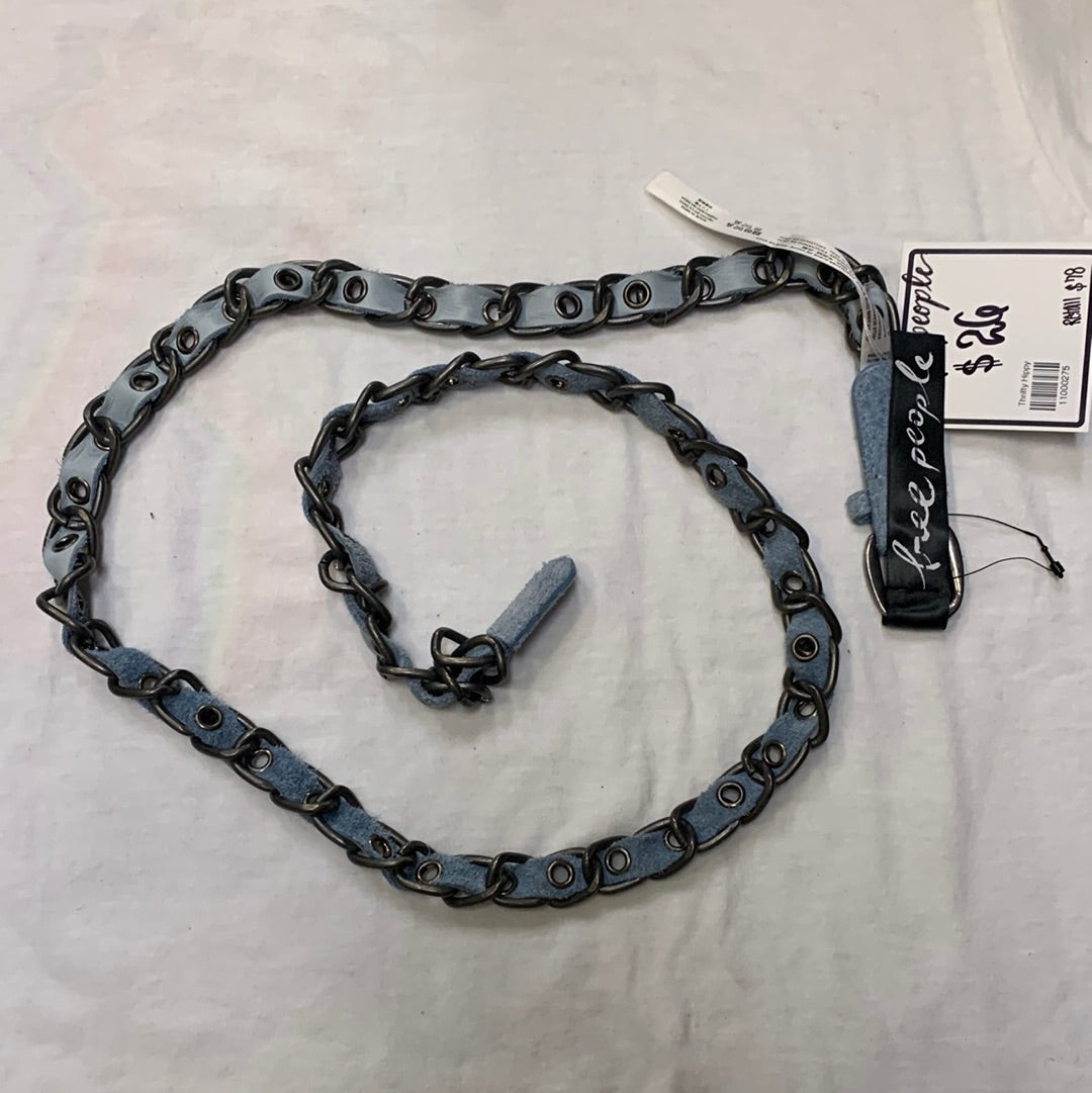 Free People Jean Blue Chain Belt