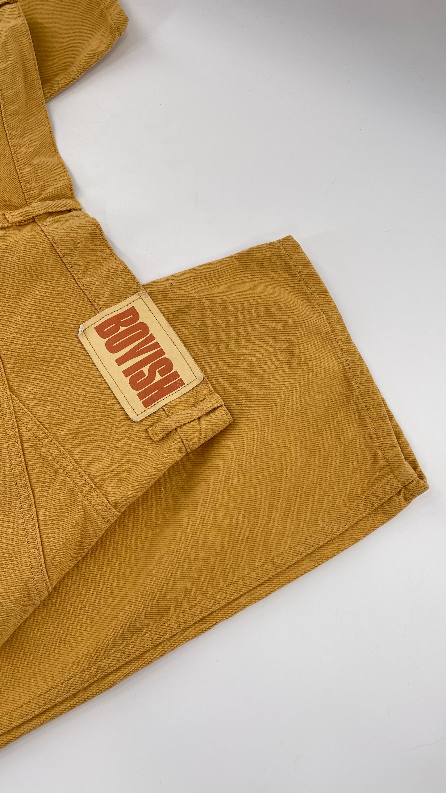 BOYISH Free People Mustard Yellow Straight Leg Jeans (32)