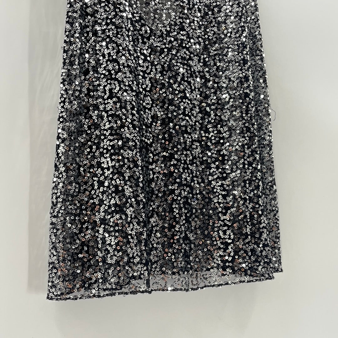 Intimately Free People Slip On Silver Sequin Mini Dress (Size Large)