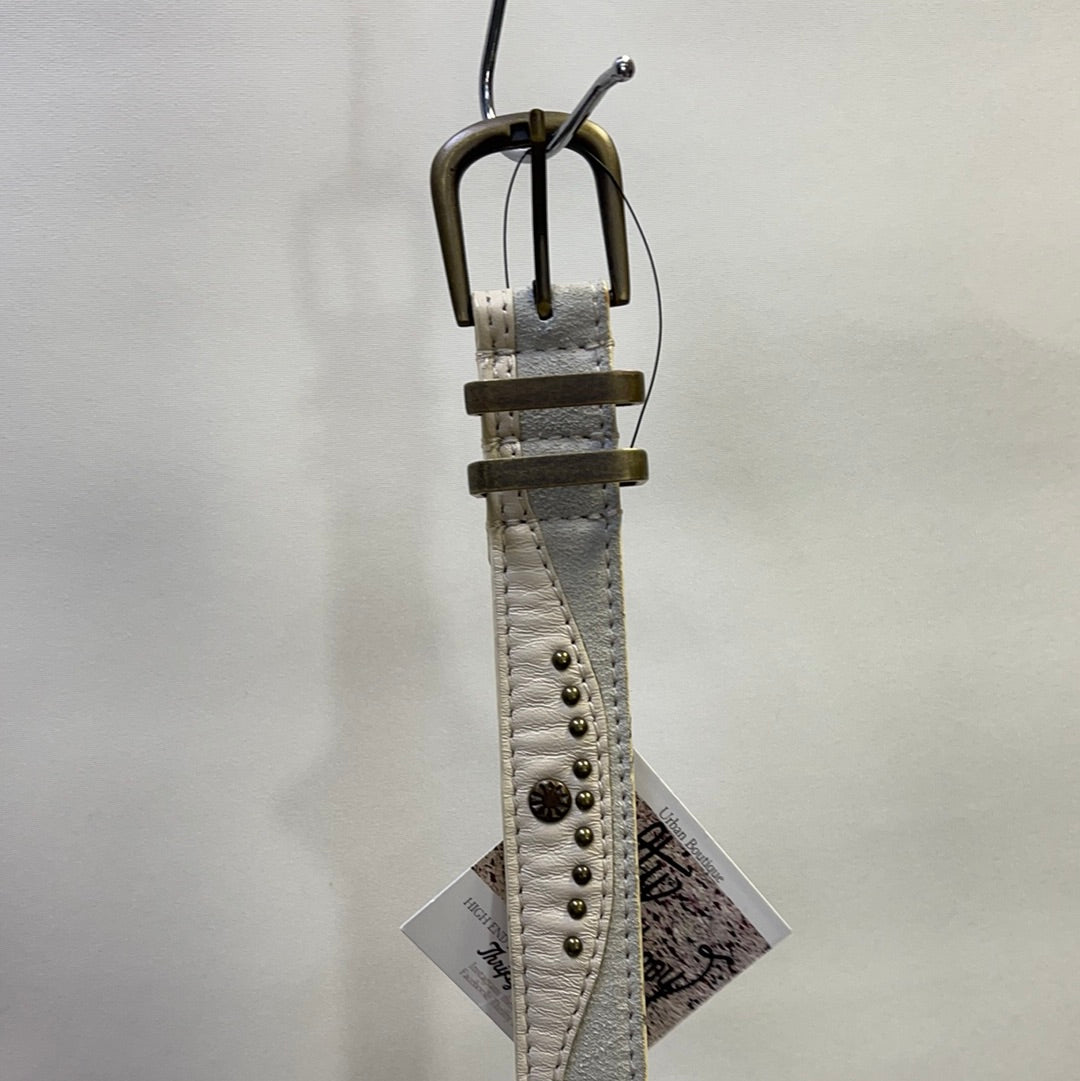 Free People White Studded Belt