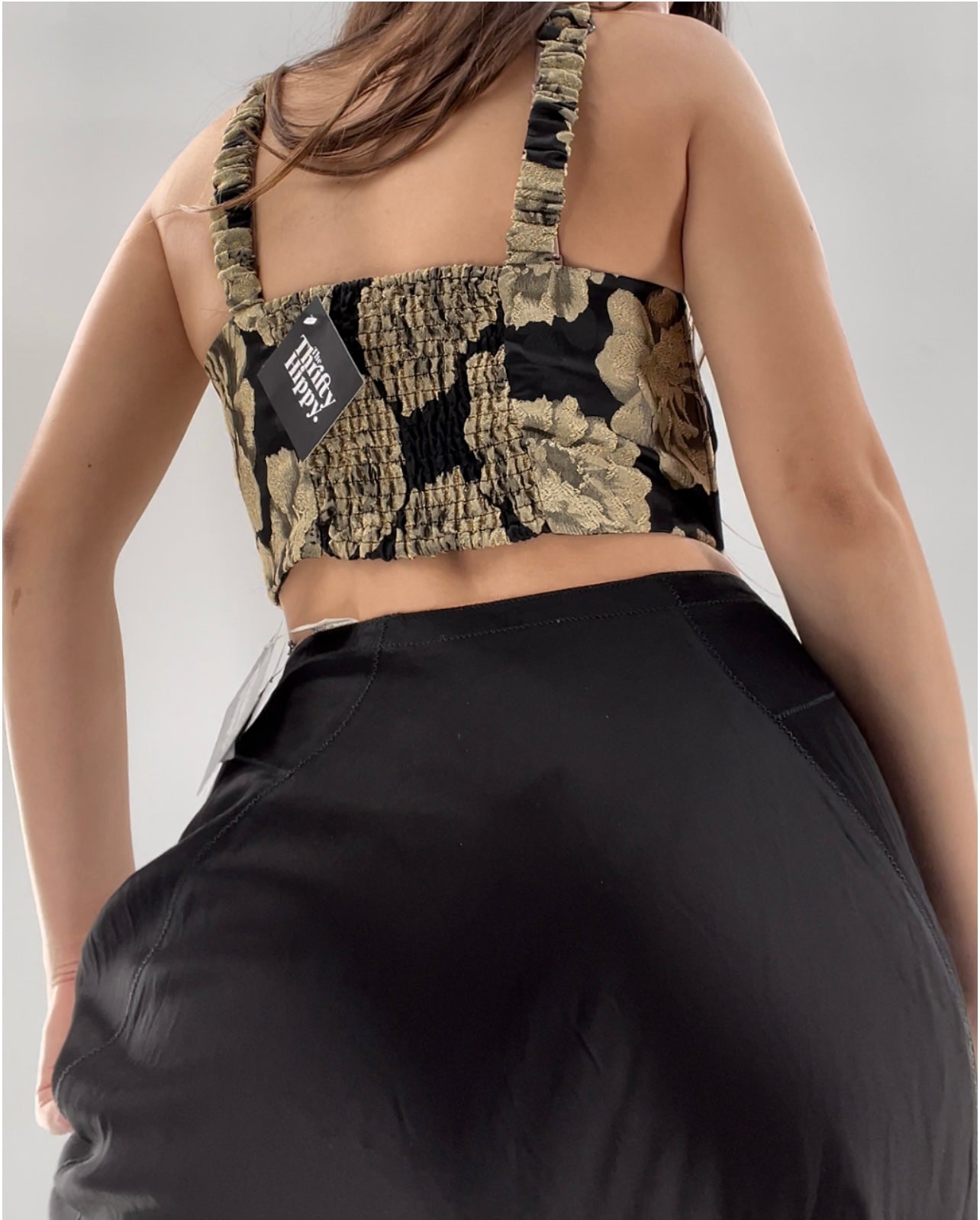 Urban Outfitters Gold/Black Brocade Corset (Medium)