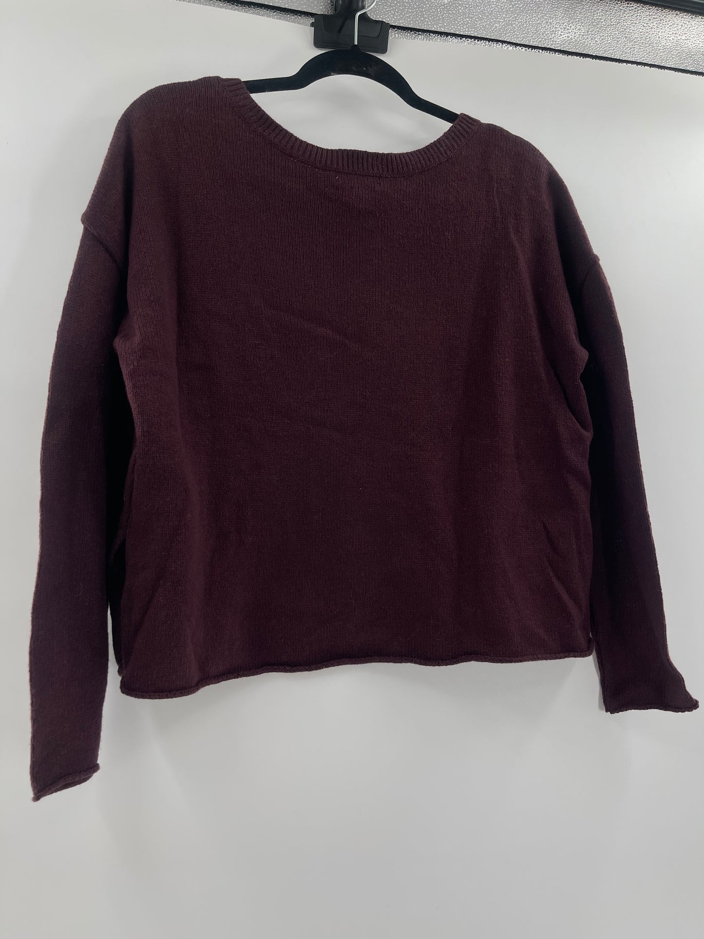 Urban Outfitters Distressed Burgundy Sweater (Small)