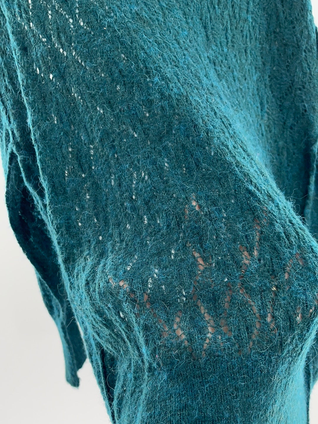 Free People Sheer Green Oversized Sweater (Size Medium)