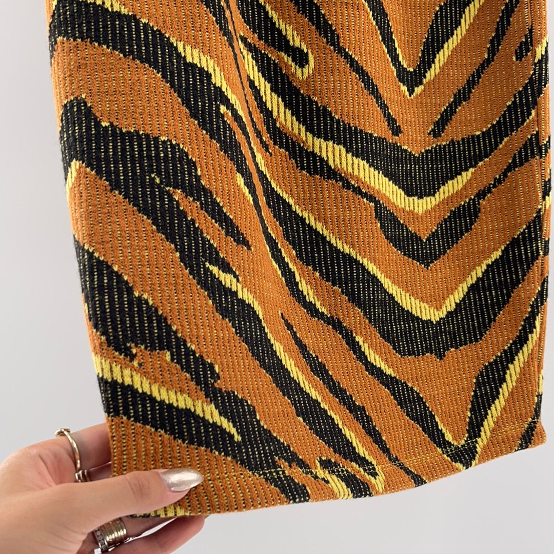Free People Burnt Orange Tiger/Zebra Patterned Skirt (Size XS)