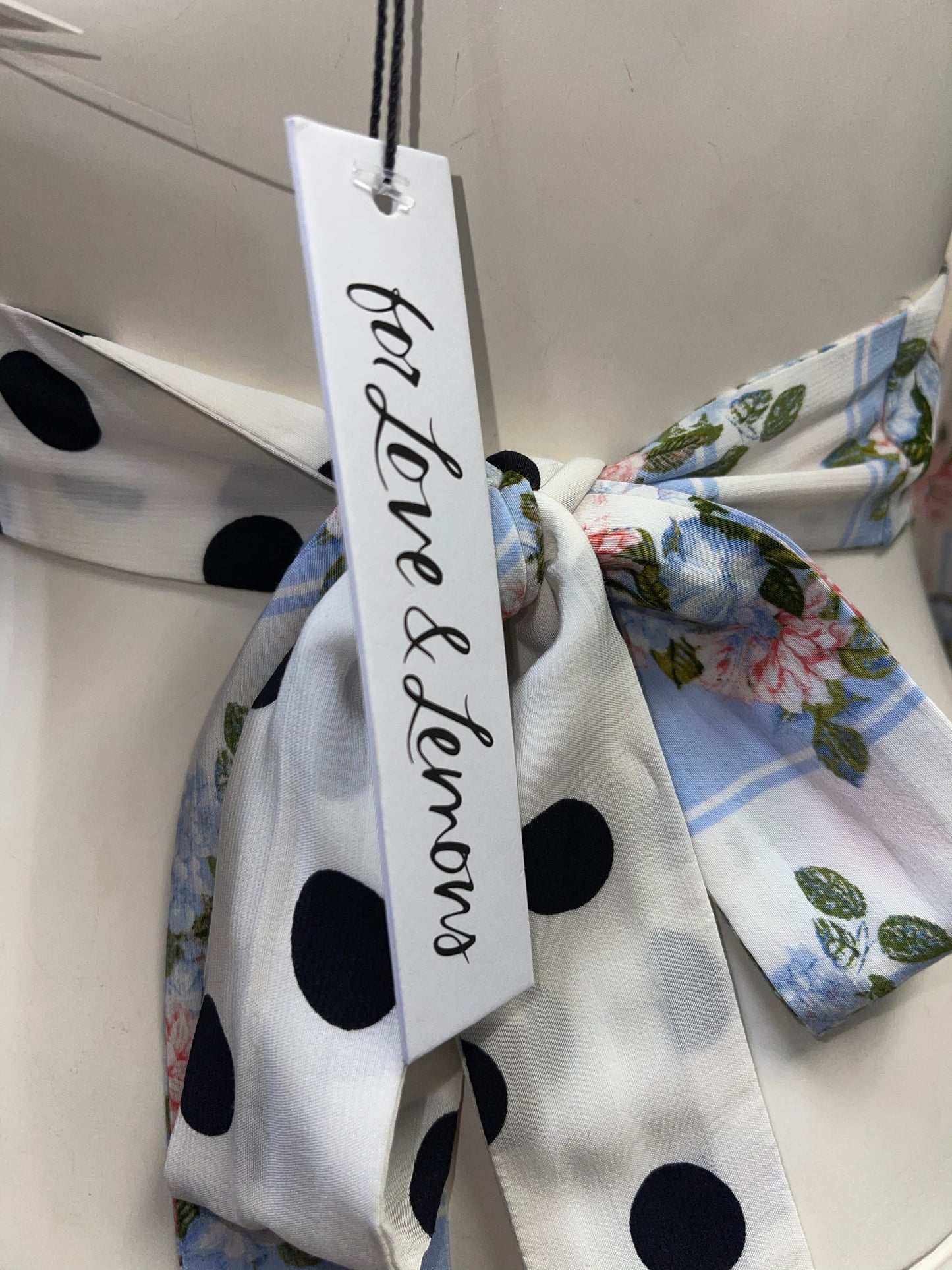 For love and lemons powder blue floral and polkadot crop (M)