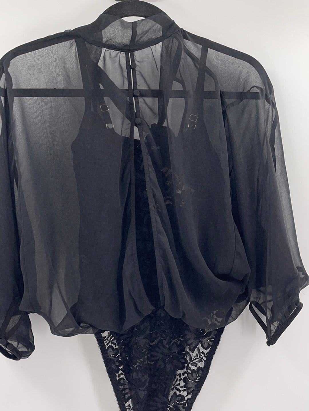 Hot as Hell Lace Body Suit with Sheer Blouse (XS)