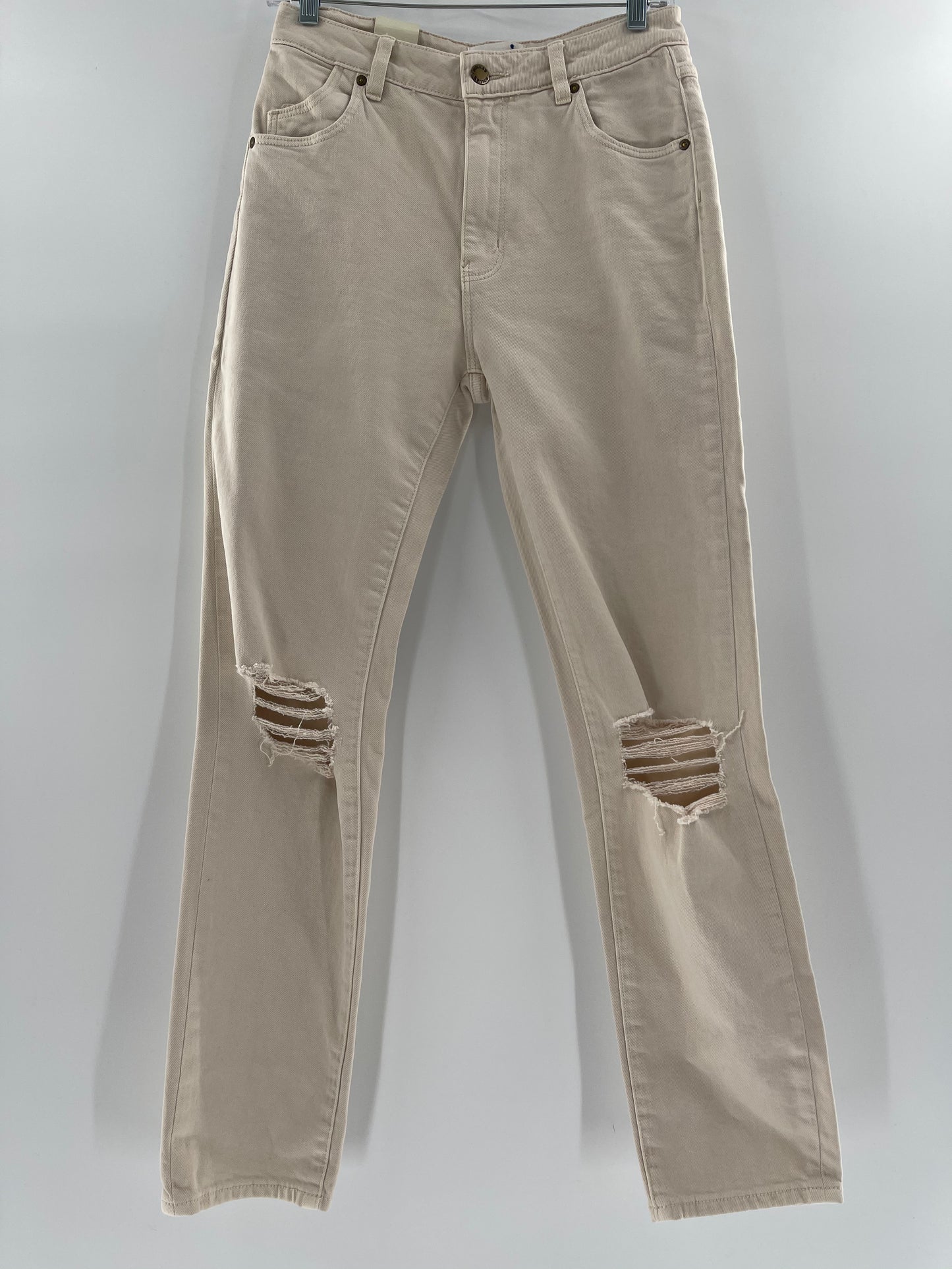 Free People Off White Rolla’s Miller -Mid High Rise- Slim Ripped Jeans (Size 27)