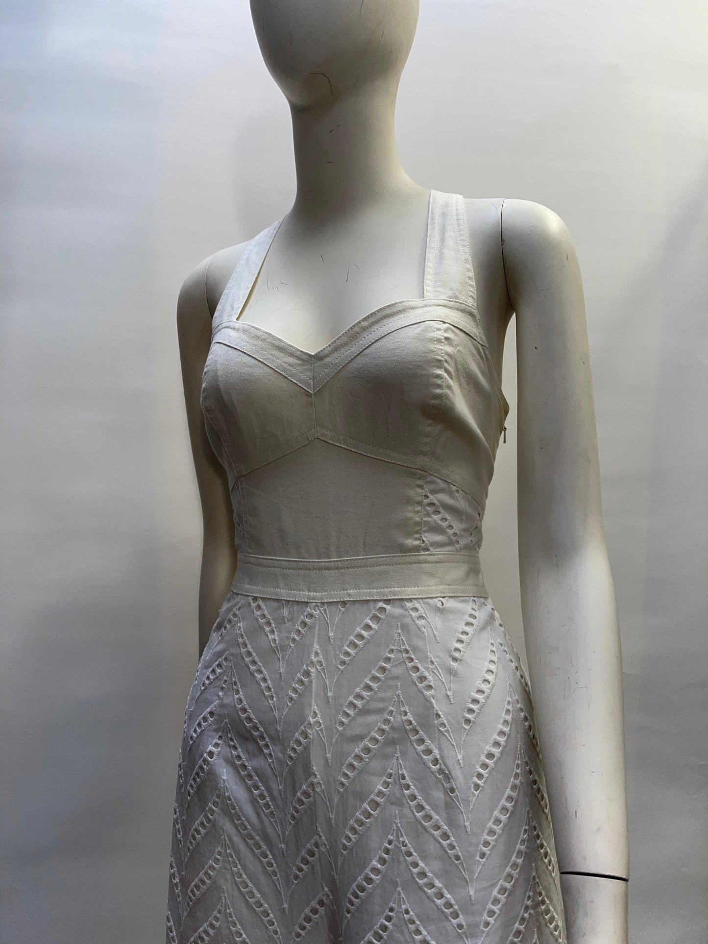Anthropologie- Ettitwa - Off White Strapless Eyelet Jumpsuit- ( Size 4)