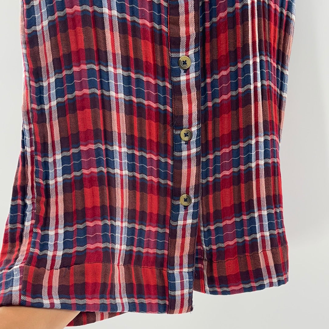 Urban Outfitters - Top to Bottom Button Down - Plaid Red Skirt (Size Small)