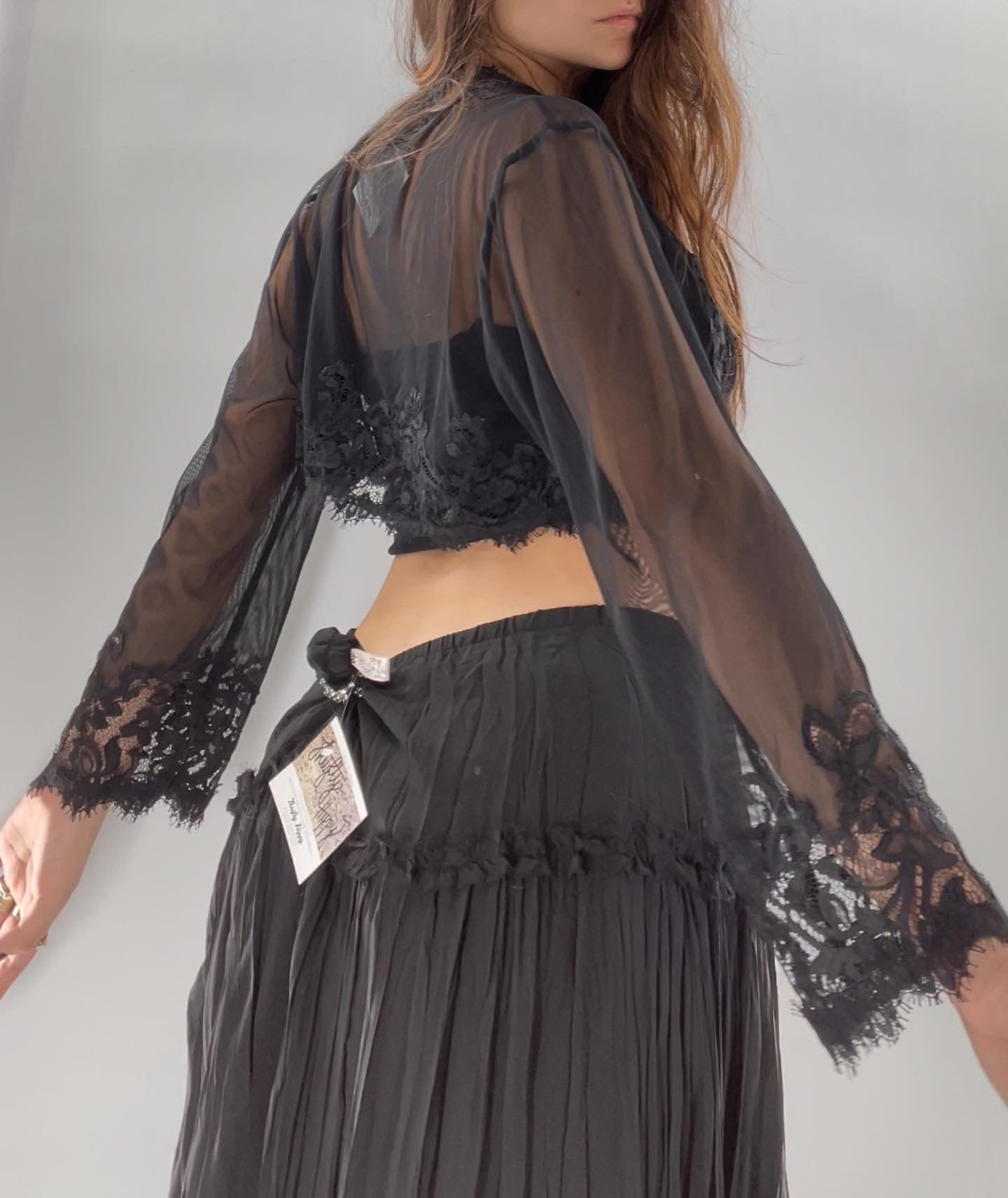 Black Mesh + Lace Bolero (Medium)