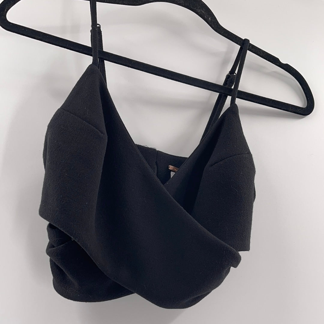 Free People Black Cross Over Crop (2)