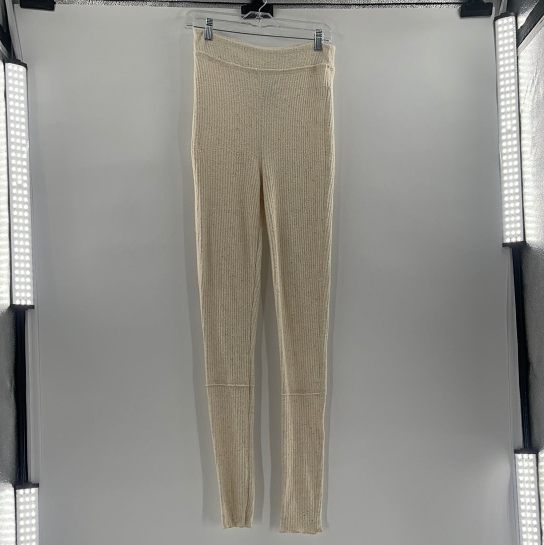 Free People Ribbed Cream Leggings