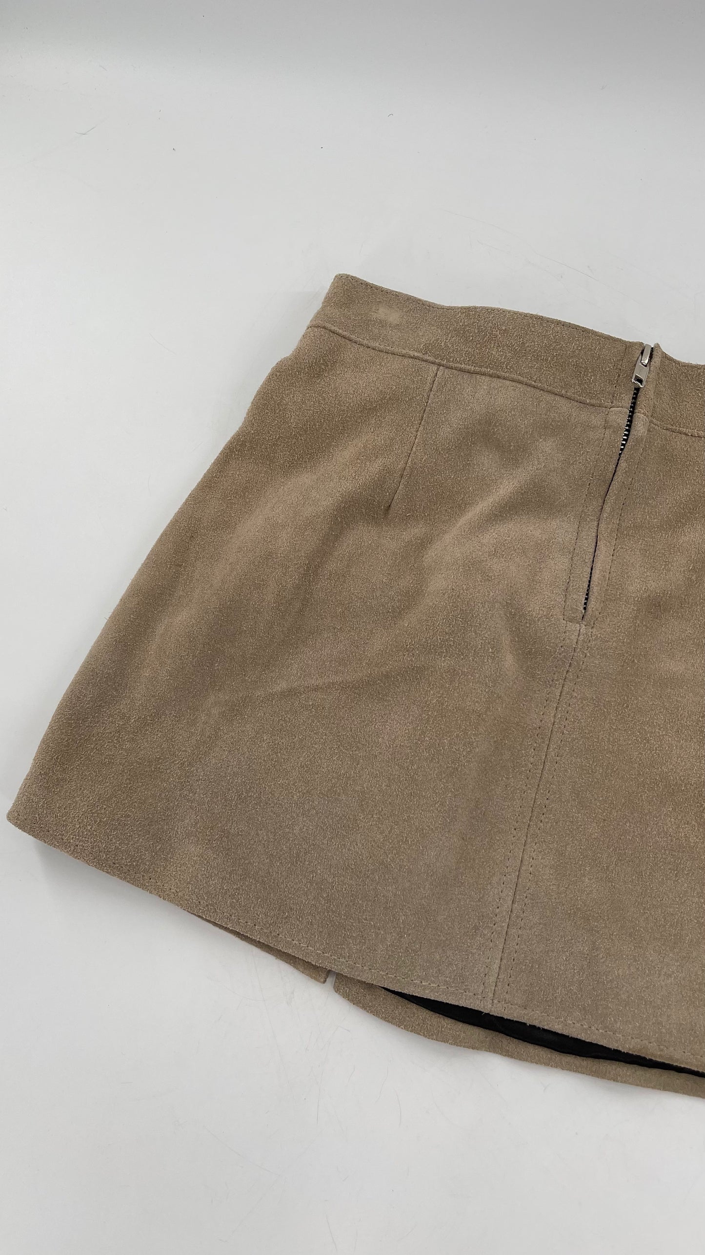 Free People Understated Genuine Suede Light Tan