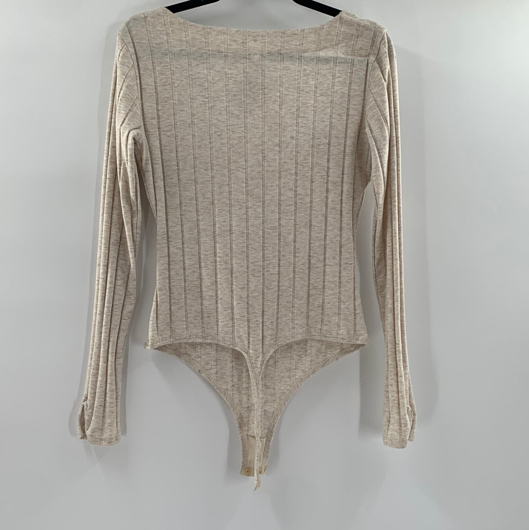 Intimately free People Oatmeal Knit Bodysuit (L)