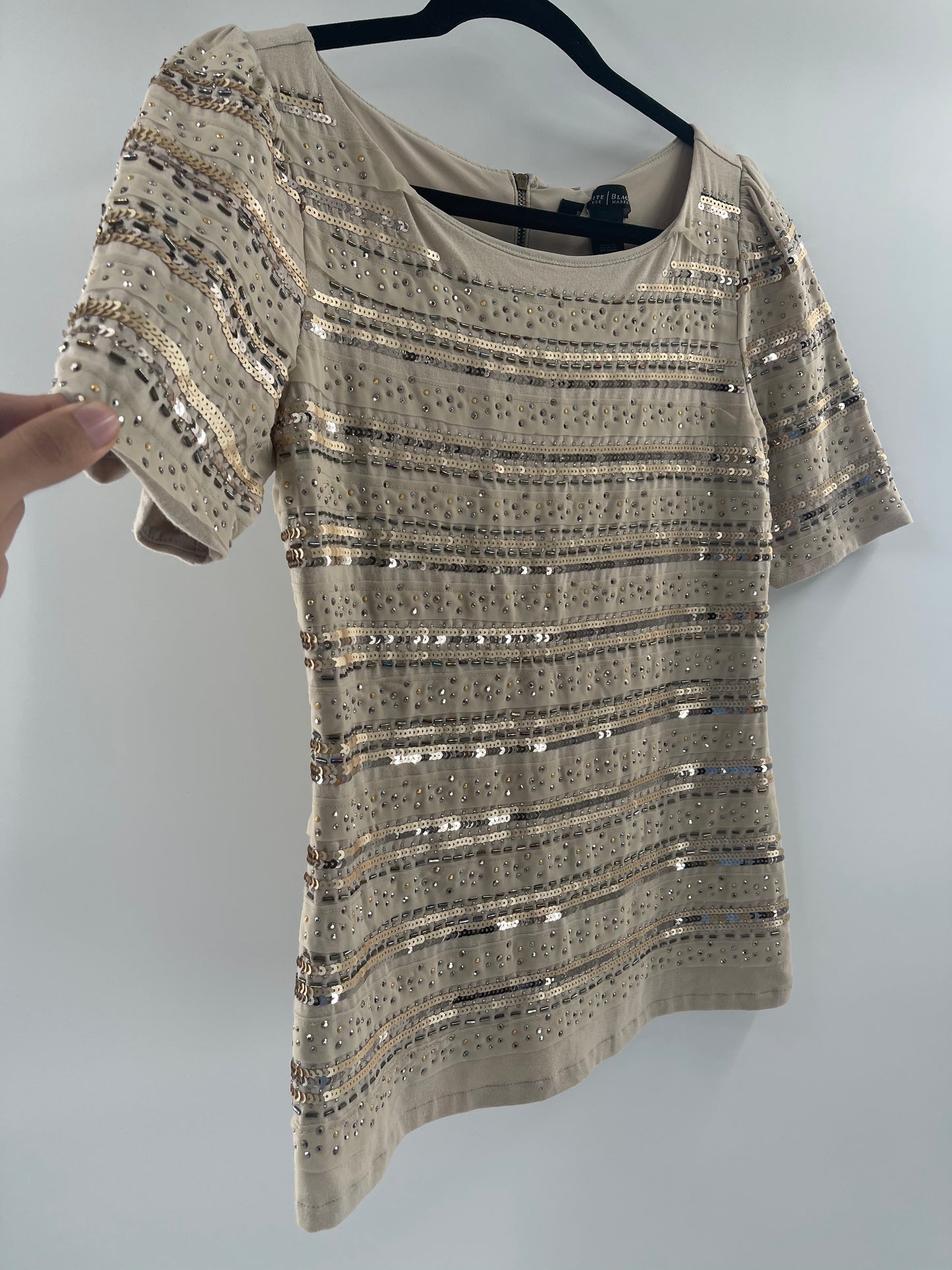 White House Black Market Embellished T (S)