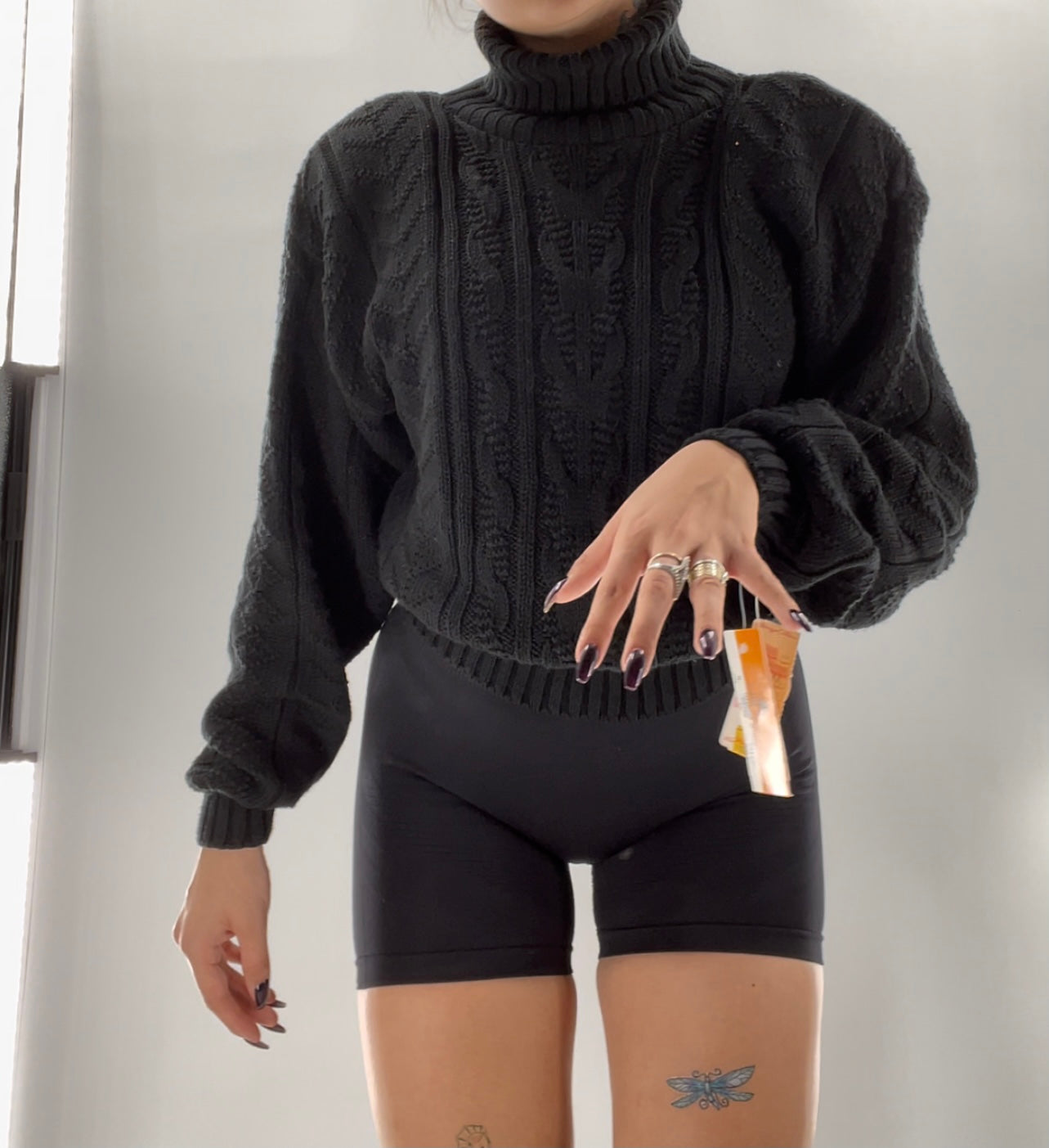 Deadstock Vintage Black Cableknit LizSport Sweater