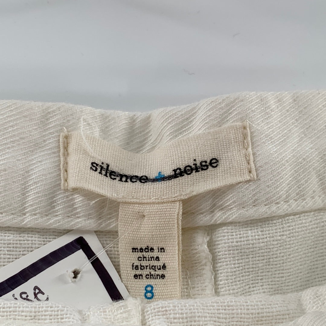 Silence + Noise - Off-White Fold Over Fabric Shorts (Size 8)