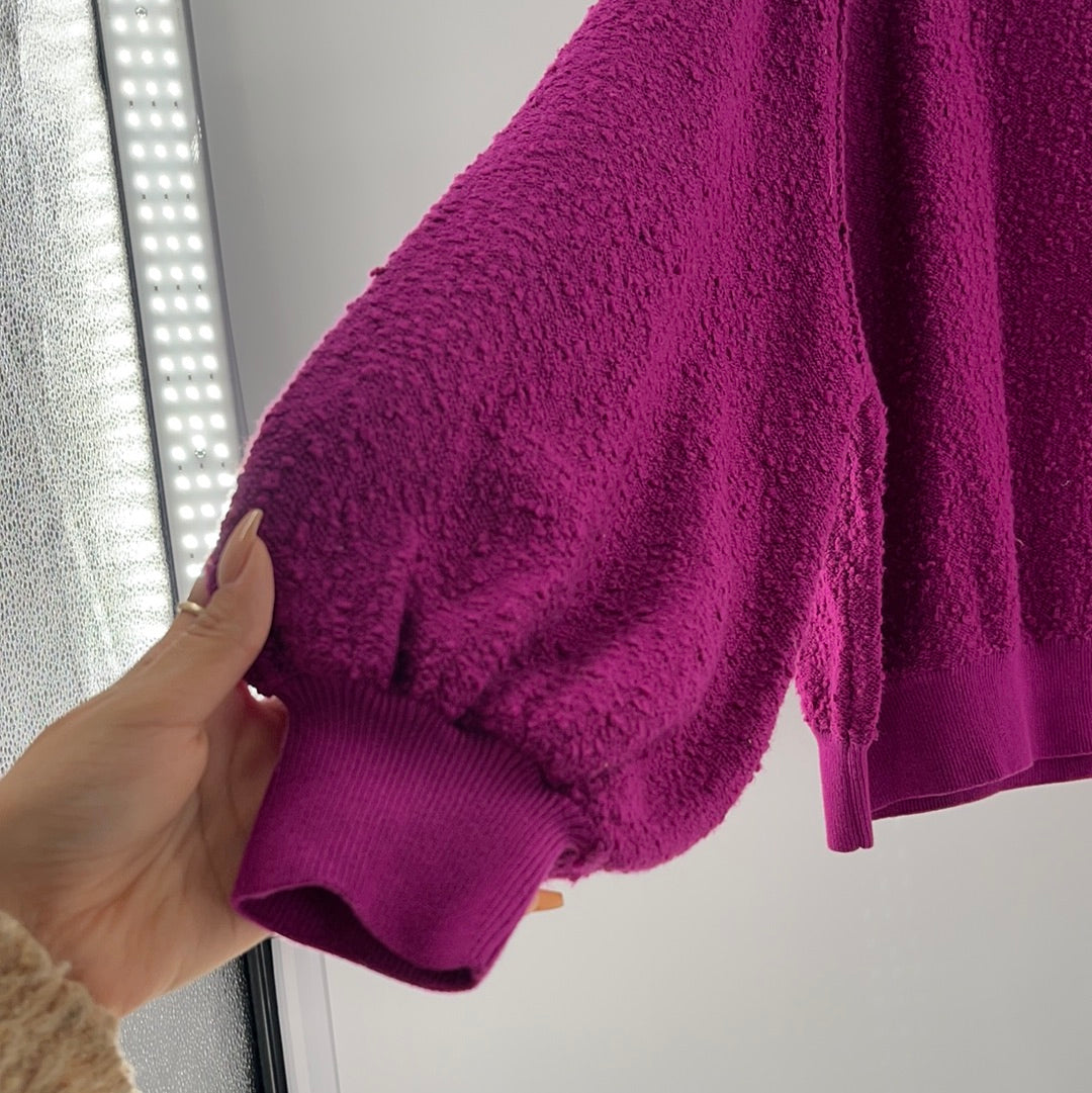 Free People Fuchsia Cropped Sweater (Size Small)