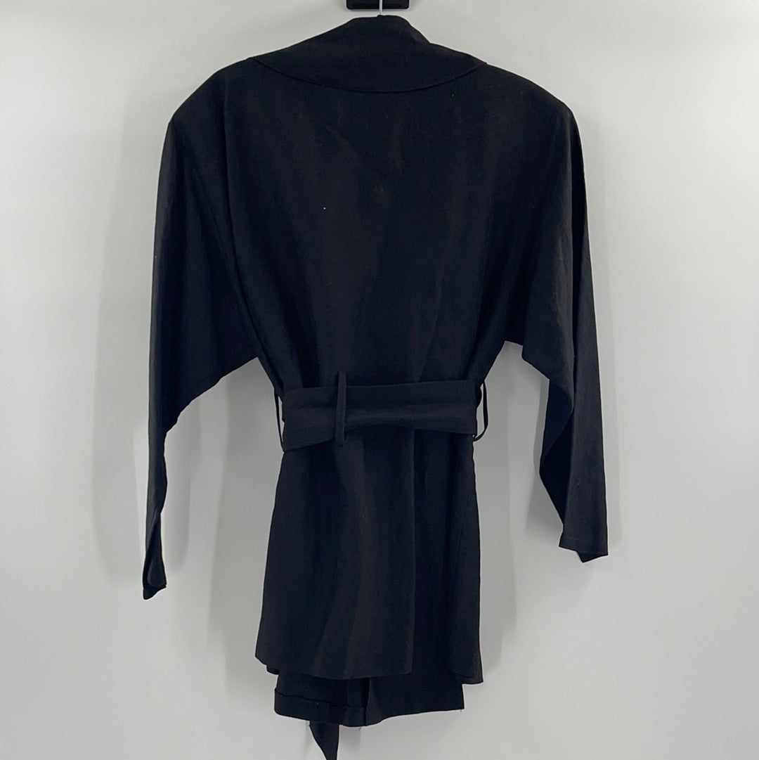 Le Chateau Linen Belted Blazer (M)