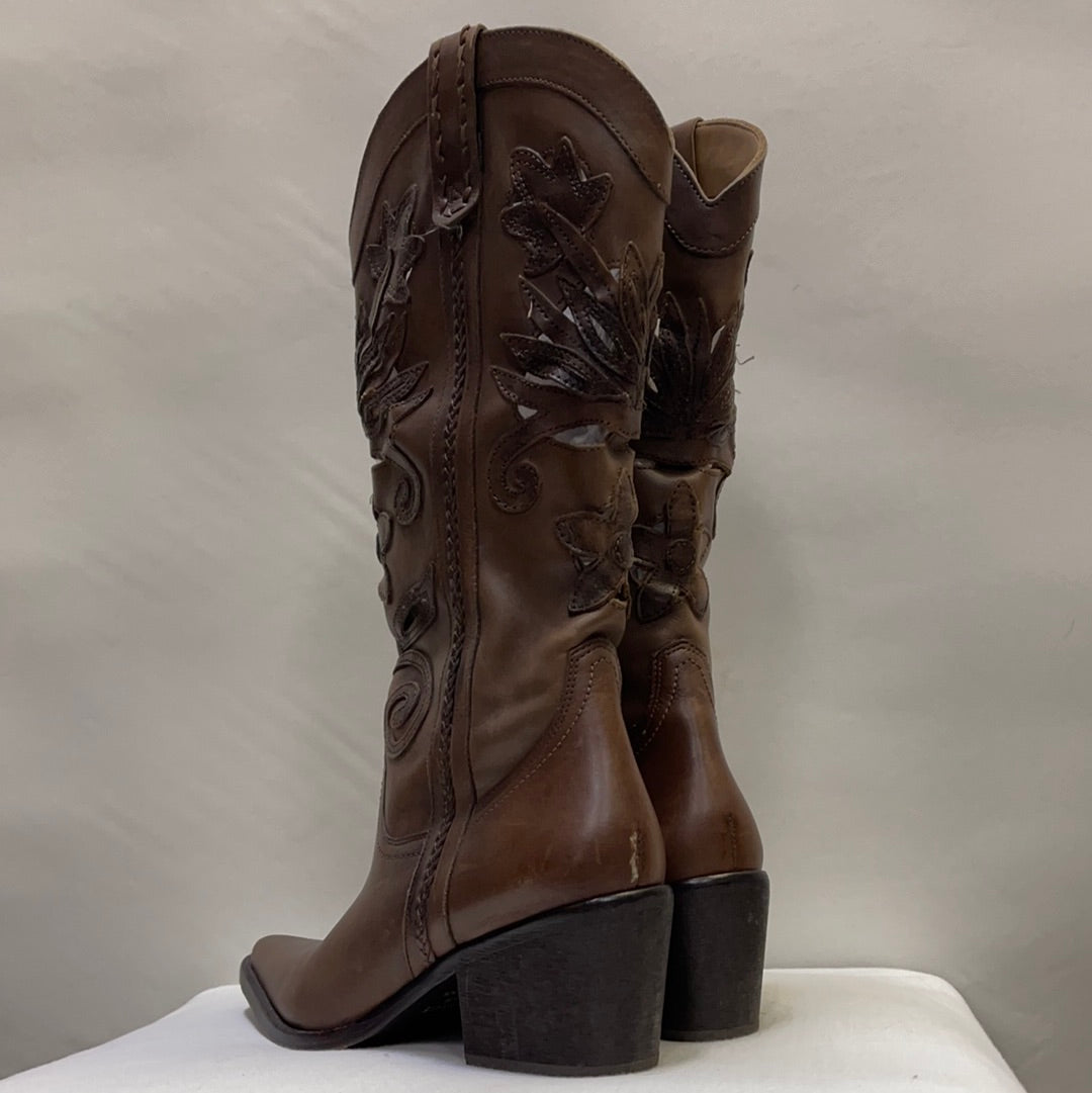 George Brown Embroidered Boots